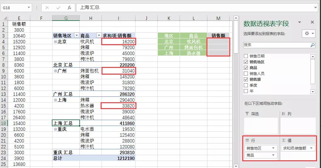 透视实例表数据怎么做_透视实例表数据分析_数据透视表实例